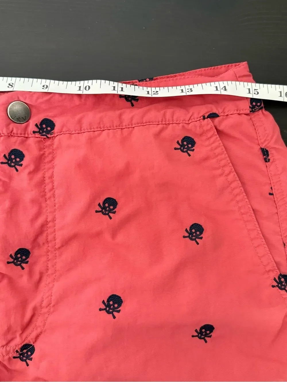 John Varvatos Swim Trunks Mens Sz 31 Pink Skull Bones Embroidered Beach Resort